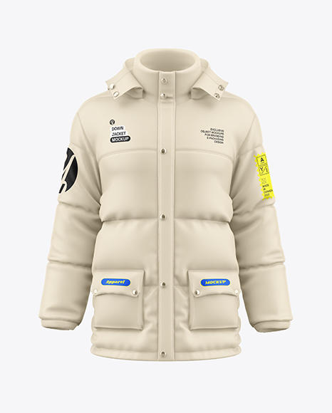 Men's Down Jacket Mockup - Front View