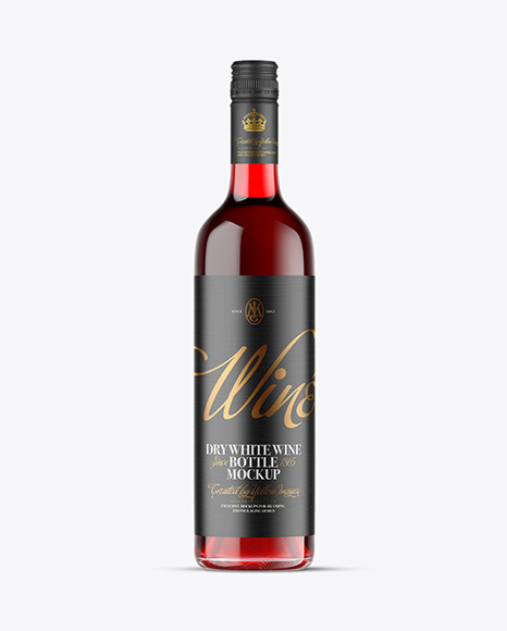 Clear Glass Red Wine Bottle Mockup - Wine bottle mockup