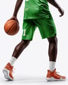 Black Man Wearing Full Basketball Kit Mockup