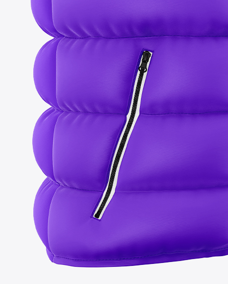 Matte Down Vest Mockup – Half Side View