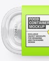 Clear Plastic Container in Paper Sleeve Mockup