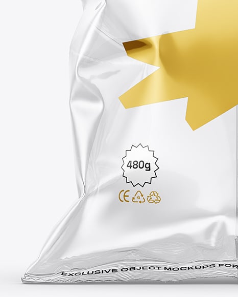 Transparent Clear Plastic Snack Bag Mockup