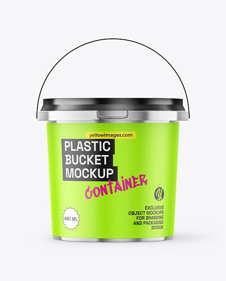 Metallized Plastic Bucket Mockup