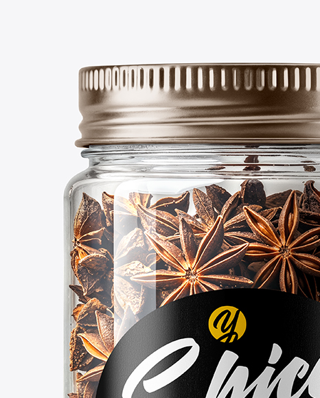 Plastic Jar with Star Anise Mockup