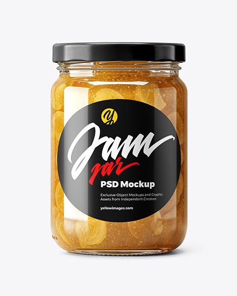 Clear Glass Jar with White Grape Jam Mockup - Mockup shots