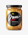 Clear Glass Jar with White Grape Jam Mockup