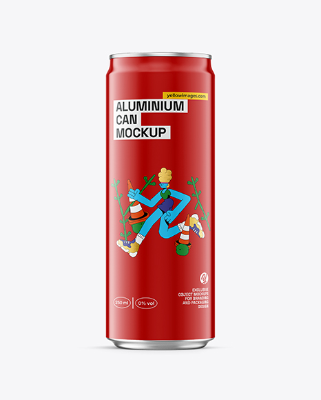 Slim Aluminium Drink Can with Glossy Finish Mockup