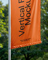 Banner Flag with Metal Flagpole Mockup