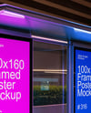 Bus Stop with Posters Mockup