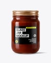 Glass Jar with Barbecue Sauce Mockup