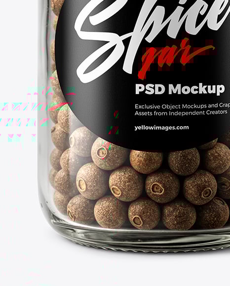 Glass Jar with Whole Allspice Mockup