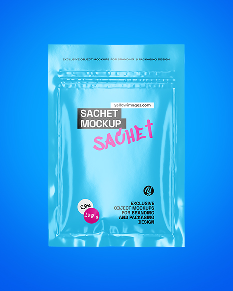 Glossy Sachet Mockup