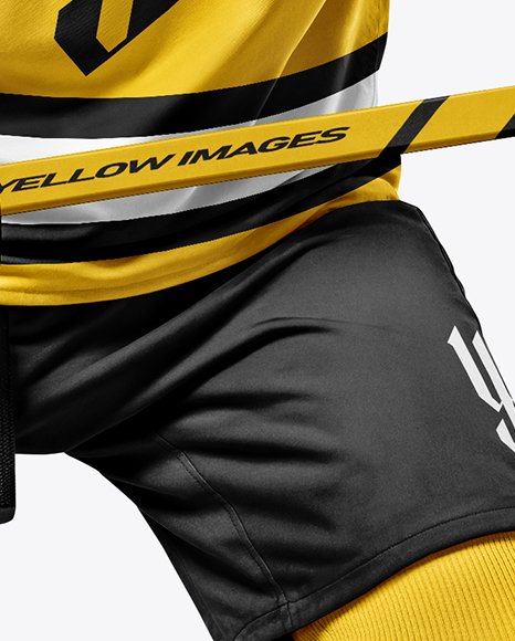 Man Wearing Full Ice Hockey Uniform Mockup