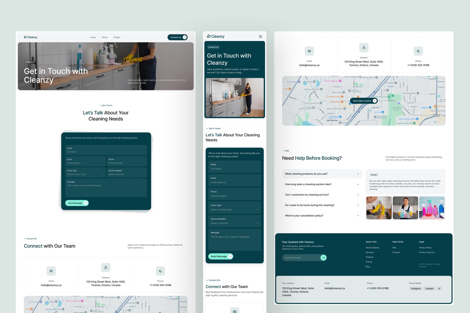 Cleanzy – Home Cleaning Service Website UI Figma Template