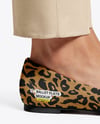 Suede Ballet Flats on Woman's Legs Mockup