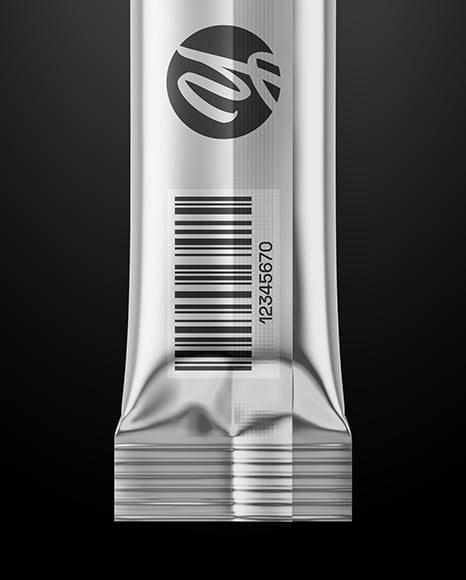 Glossy Metallic Stick Sachet Mockup
