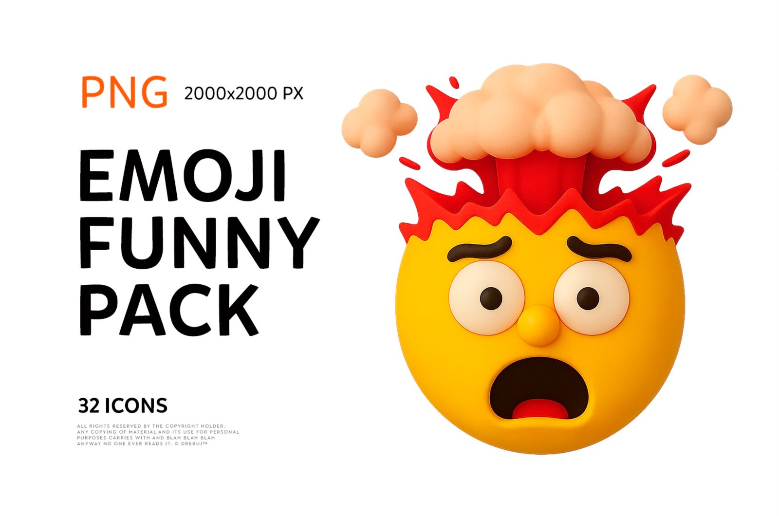 Emoji Funny Pack: Geometric 3D Icons PNG (vol.1)