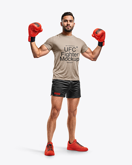 Male UFC Fighter Wearing T-Shirt and Shorts Mockup - Two+Tone+Short+Sleeve+T+Shirt+Blank+T+Shirts+T+Shirt+Image+Mens+Tshirts
