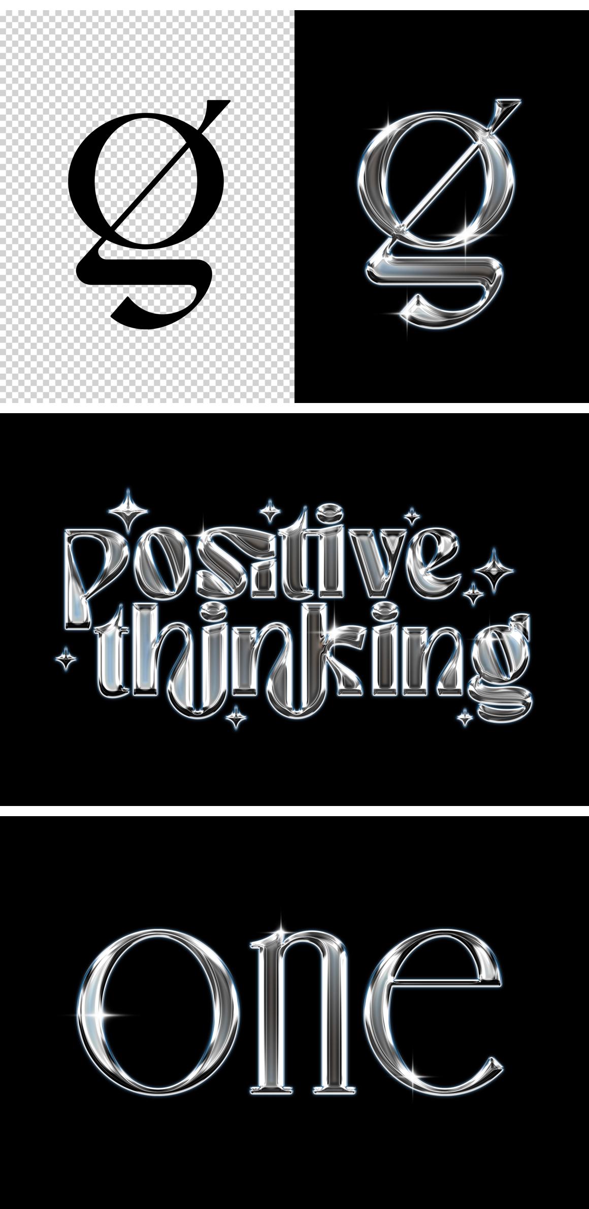 Metal Shine Chrome Text Effect