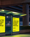 Bus Stop with Posters Mockup