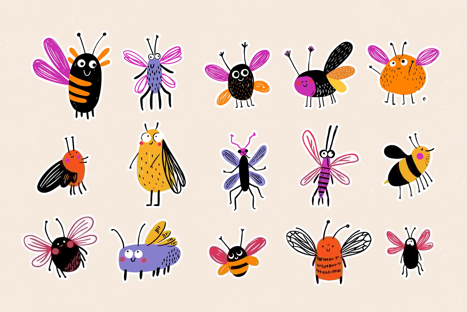 &#034;Let`s Plant Some Fun&#034; Illustrations set