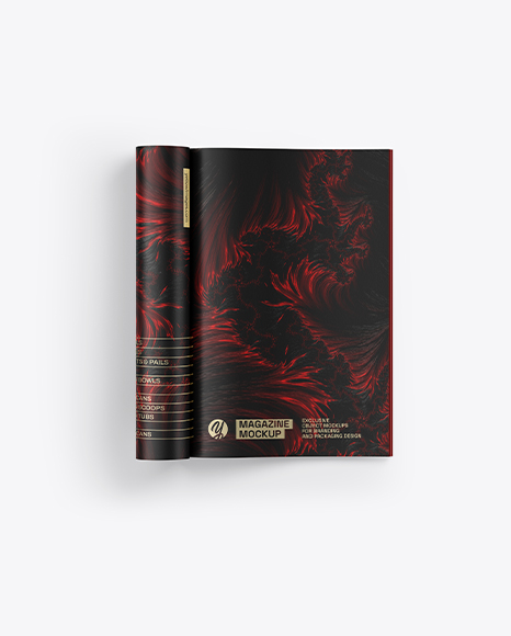 Opened Magazine Mockup - Top View