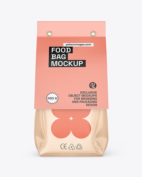 Glossy Package with Paper Label Mockup