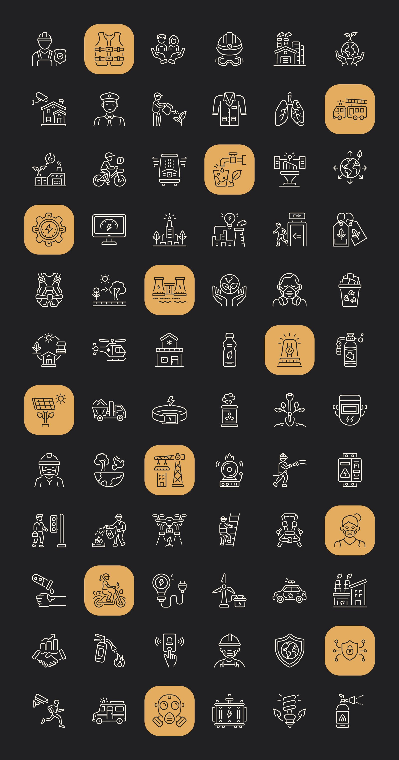 Safety and Sustainability Icon Set