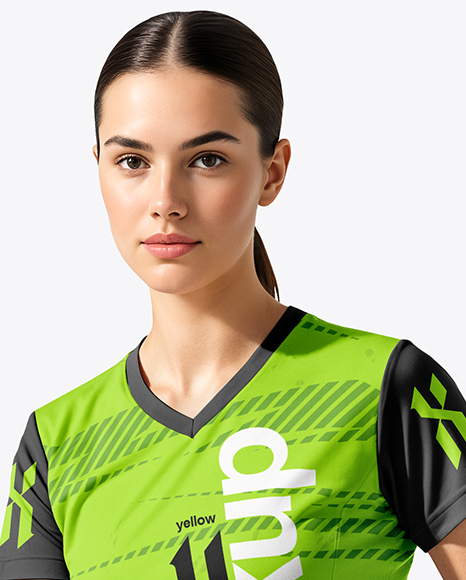 Woman Wearing Badminton Uniform Mockup