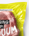 Clear Plastic Flow-Pack with Pork Steak Mockup