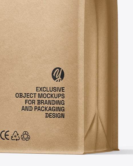 Kraft Coffee Bag Mockup – Half Side View
