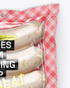 Glossy Plastic Flow-Pack with Sausages Mockup