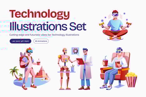 Animated Technology Illustration - Cybersecurity graphics