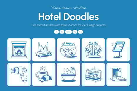 Hotel Doodle Icon Collection