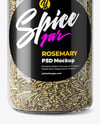 Glass Spice Jar with Rosemary Mockup
