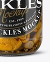 Clear Glass Jar with Chanterelles Mushrooms Mockup