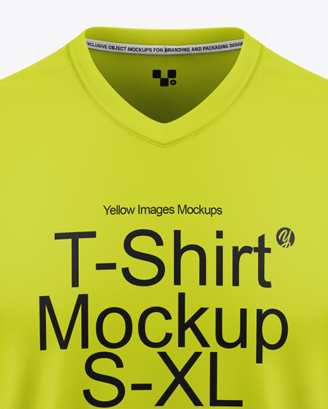 V-Neck T-Shirt Mockup - Front View