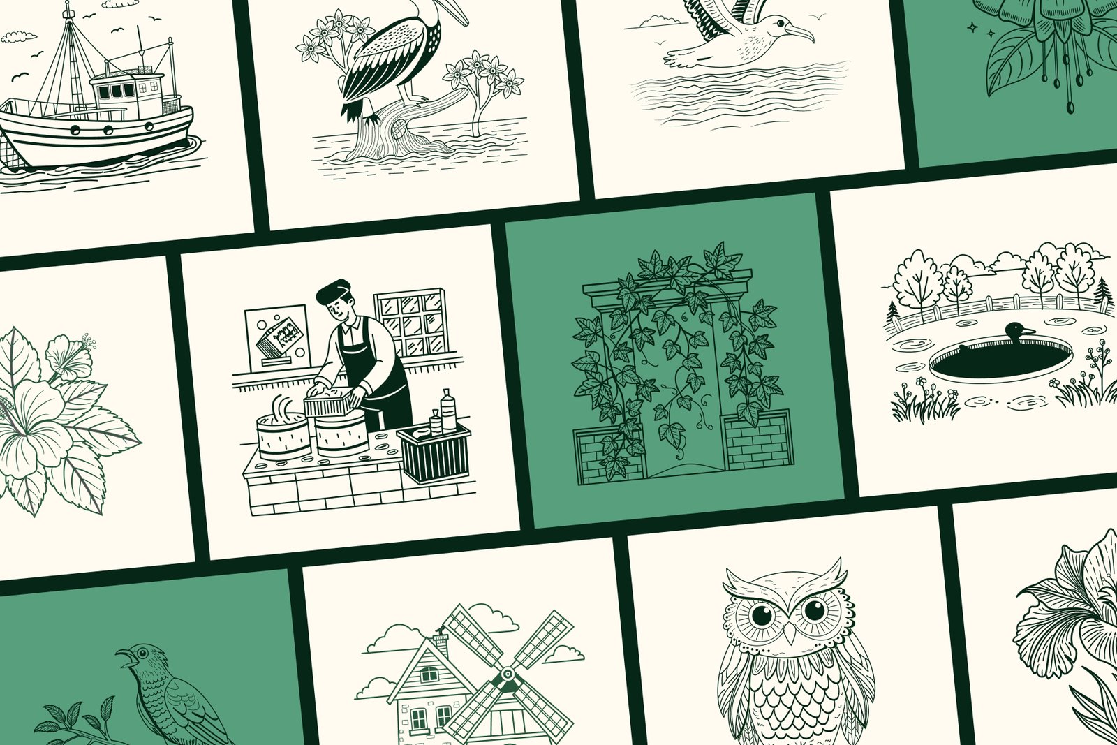 Vintage Nature Illustrations Bundle