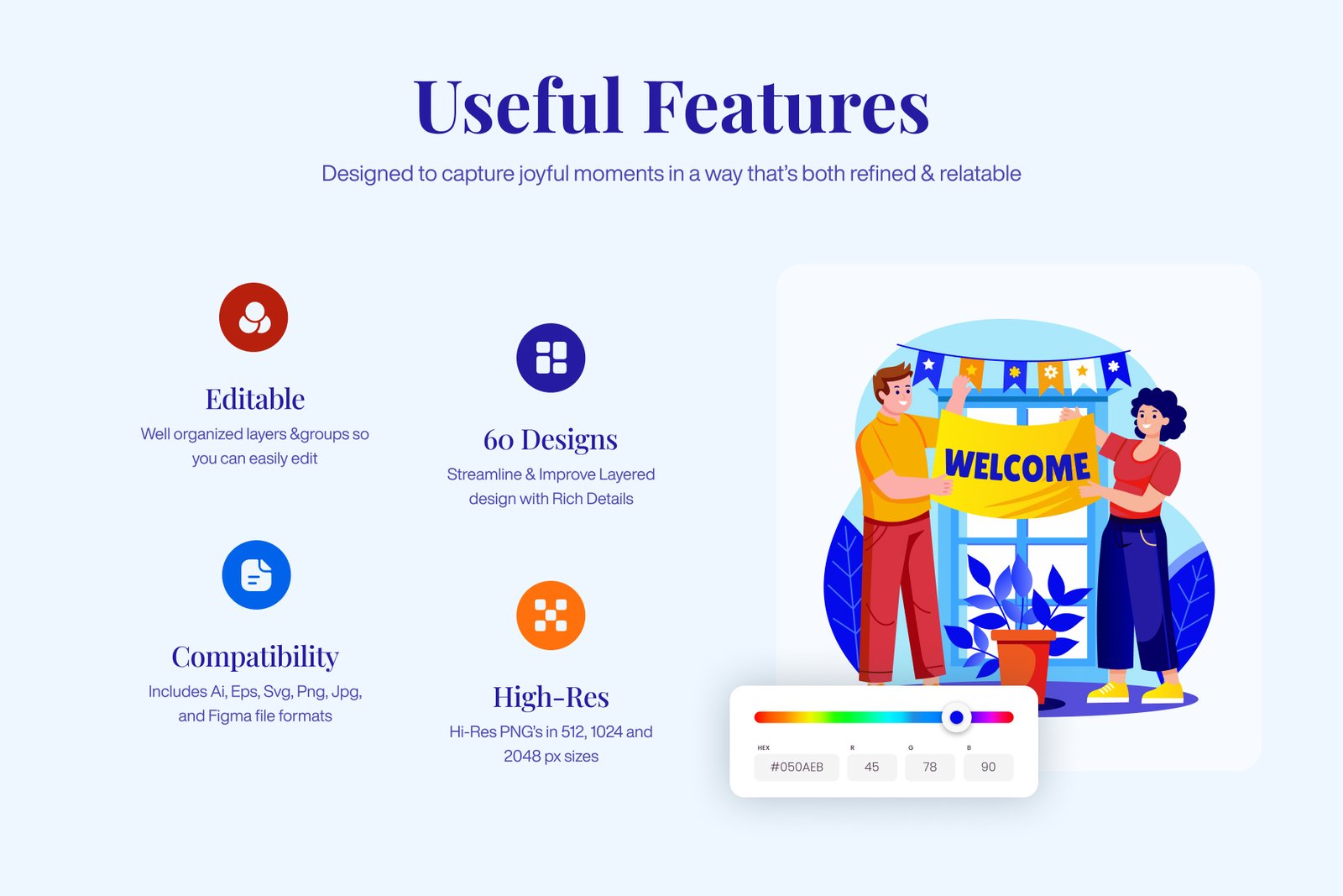 Welcome Illustration Art Set