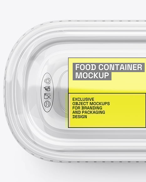 Clear Plastic Container in Paper Sleeve Mockup