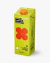 1L Carton Drink Box Mockup - Half Side view