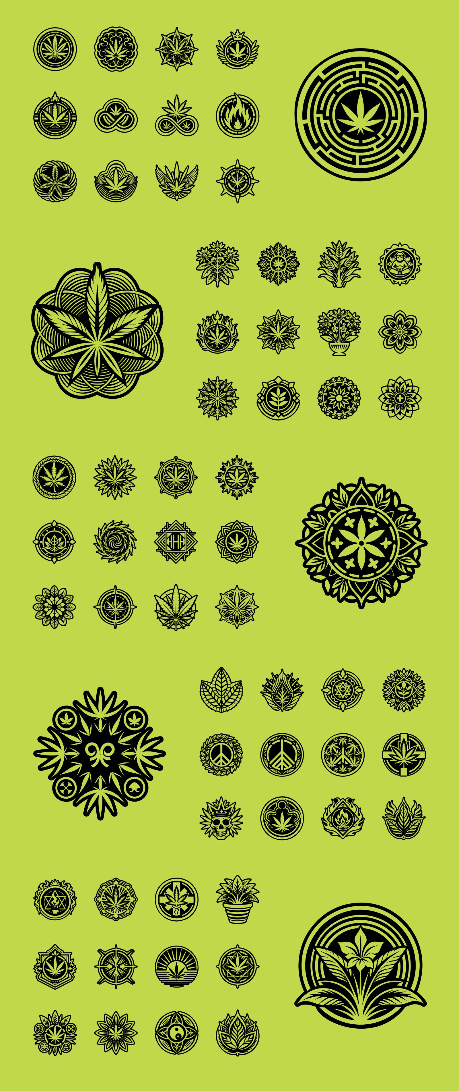 Cannabis and Weed Symbol Set