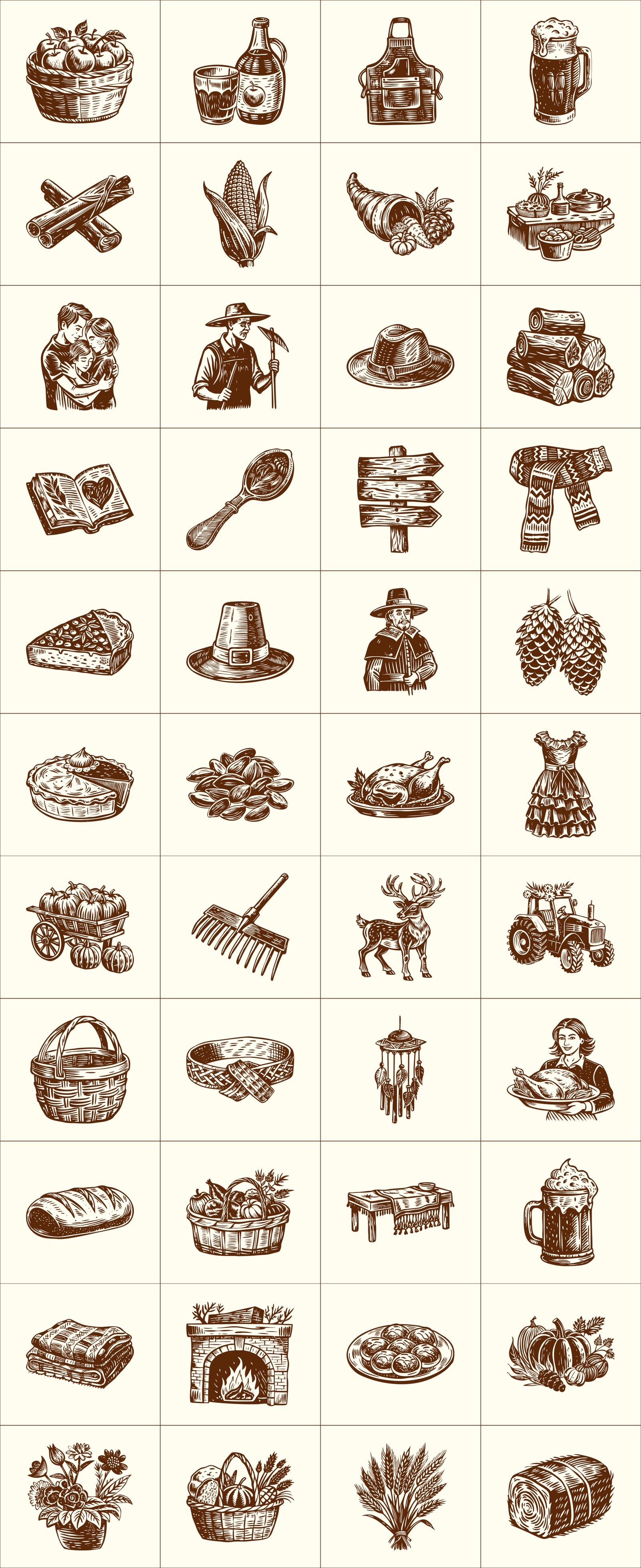 Vintage Thanksgiving Art Set