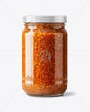 Clear Glass Jar with Meat Ragu Mockup