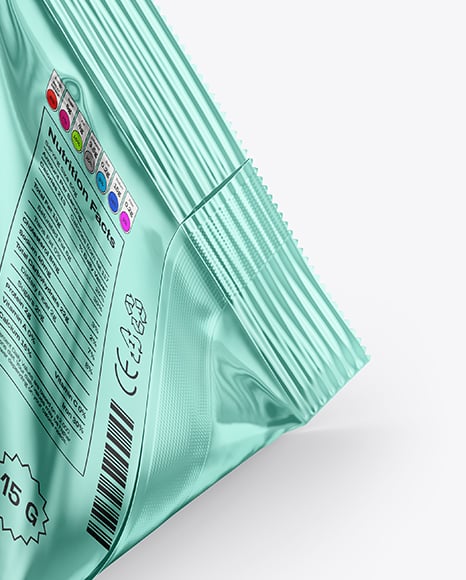 Glossy Metallic Triangular Package Mockup