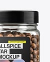 Square Plastic Jar with Whole Allspice Mockup