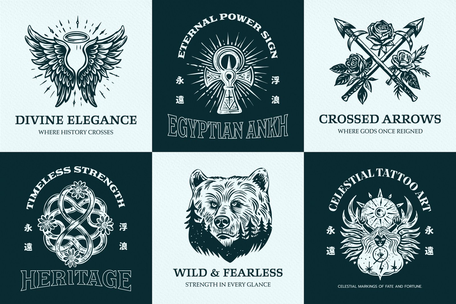 Vintage Tattoo Illustration Set