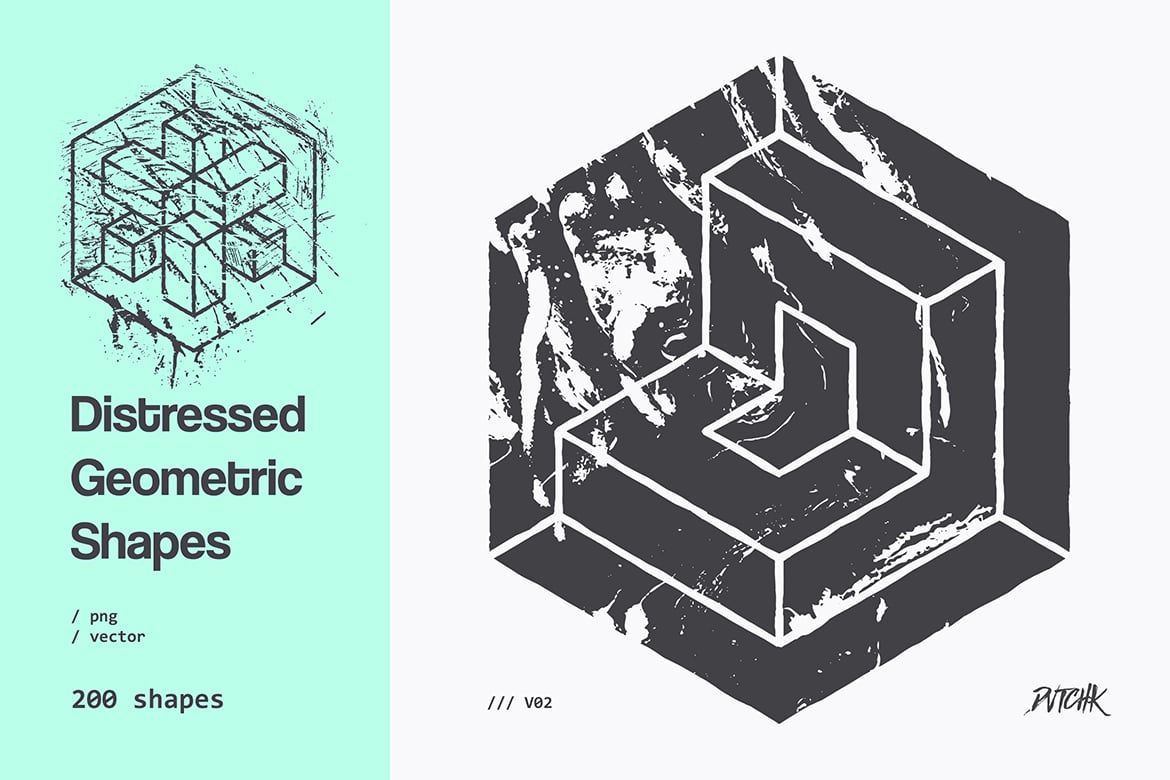 Distressed Geometric Shapes | V02