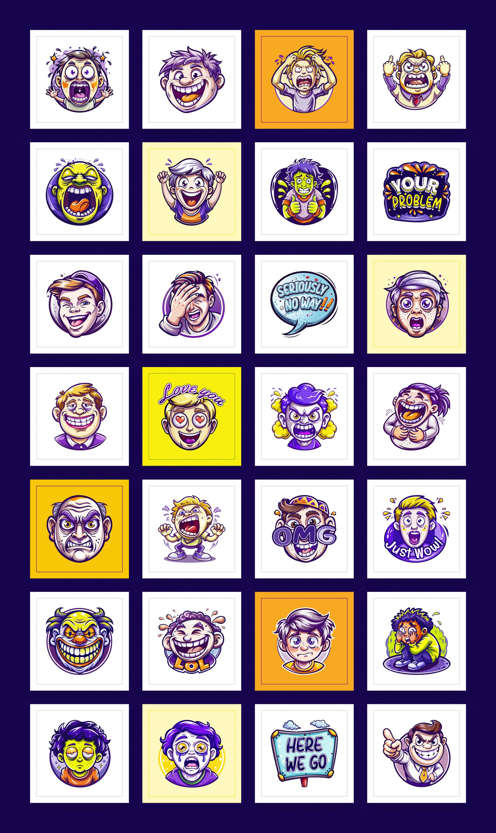 Reaction Stickers Set