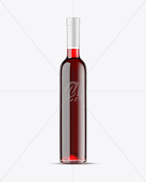 Clear Glass Red Wine Bottle Mockup